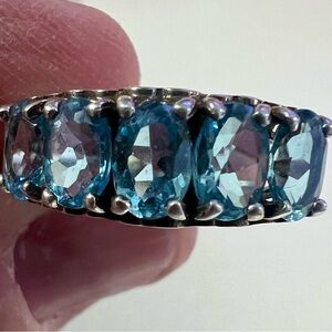 Elegant Blue Topaz Silver Ring